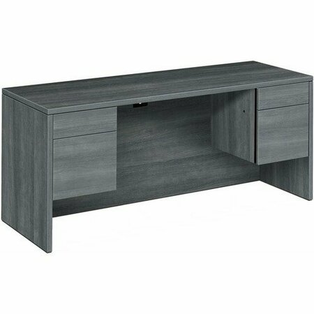 THE HON CO Kneespace w/Credenza, B/F, 60inx24inx29-1/2in, Sterling Ash HON10565LS1